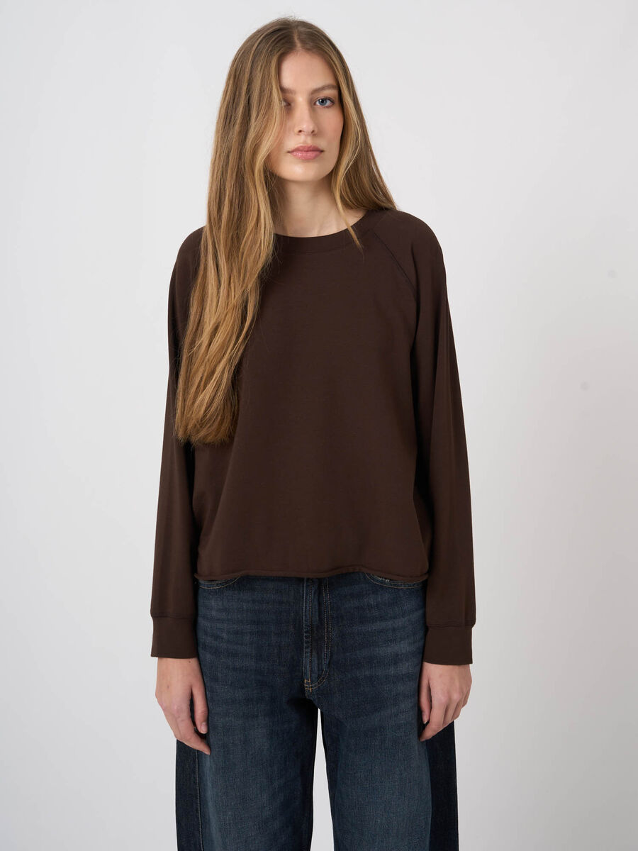 Modal-Cotton French Terry Top with Rolled Hem image number 3