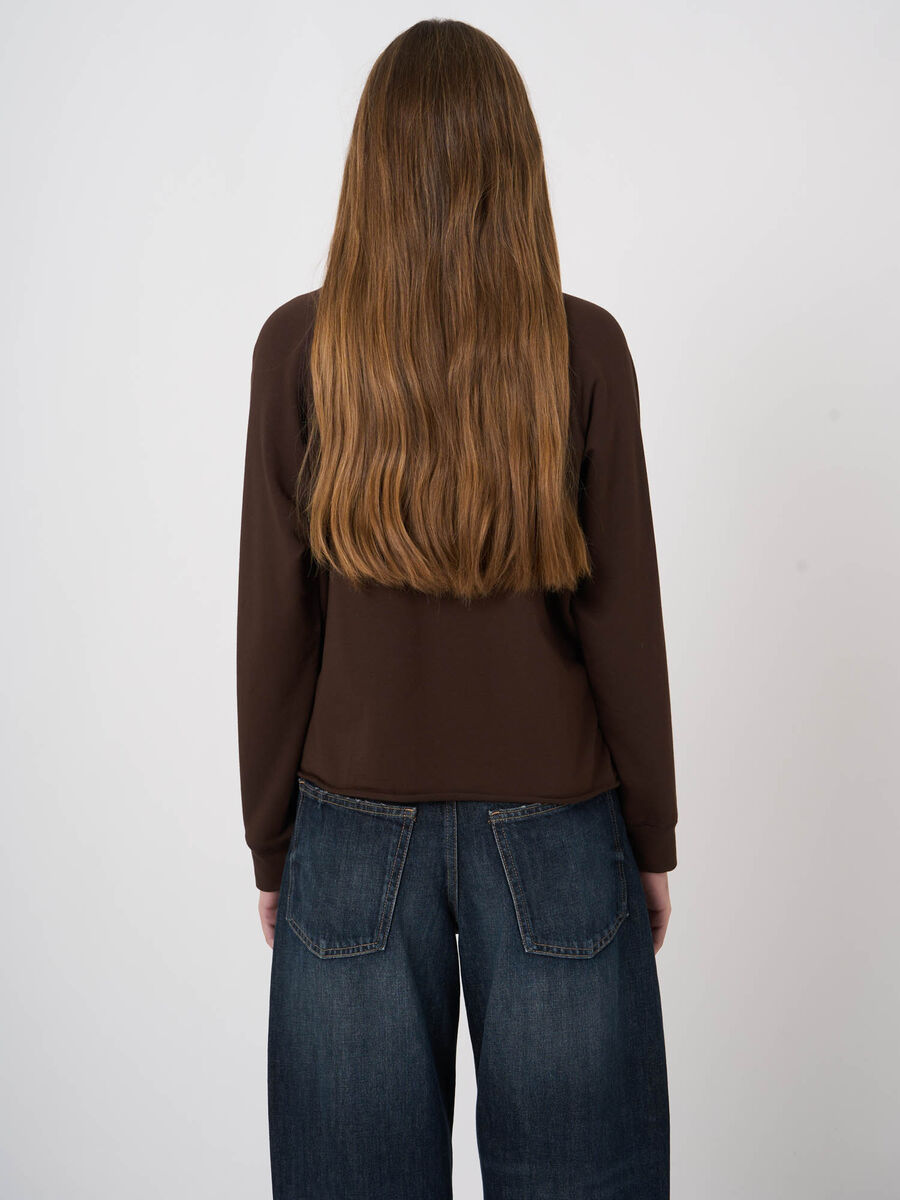 Modal-Cotton French Terry Top with Rolled Hem image number 5