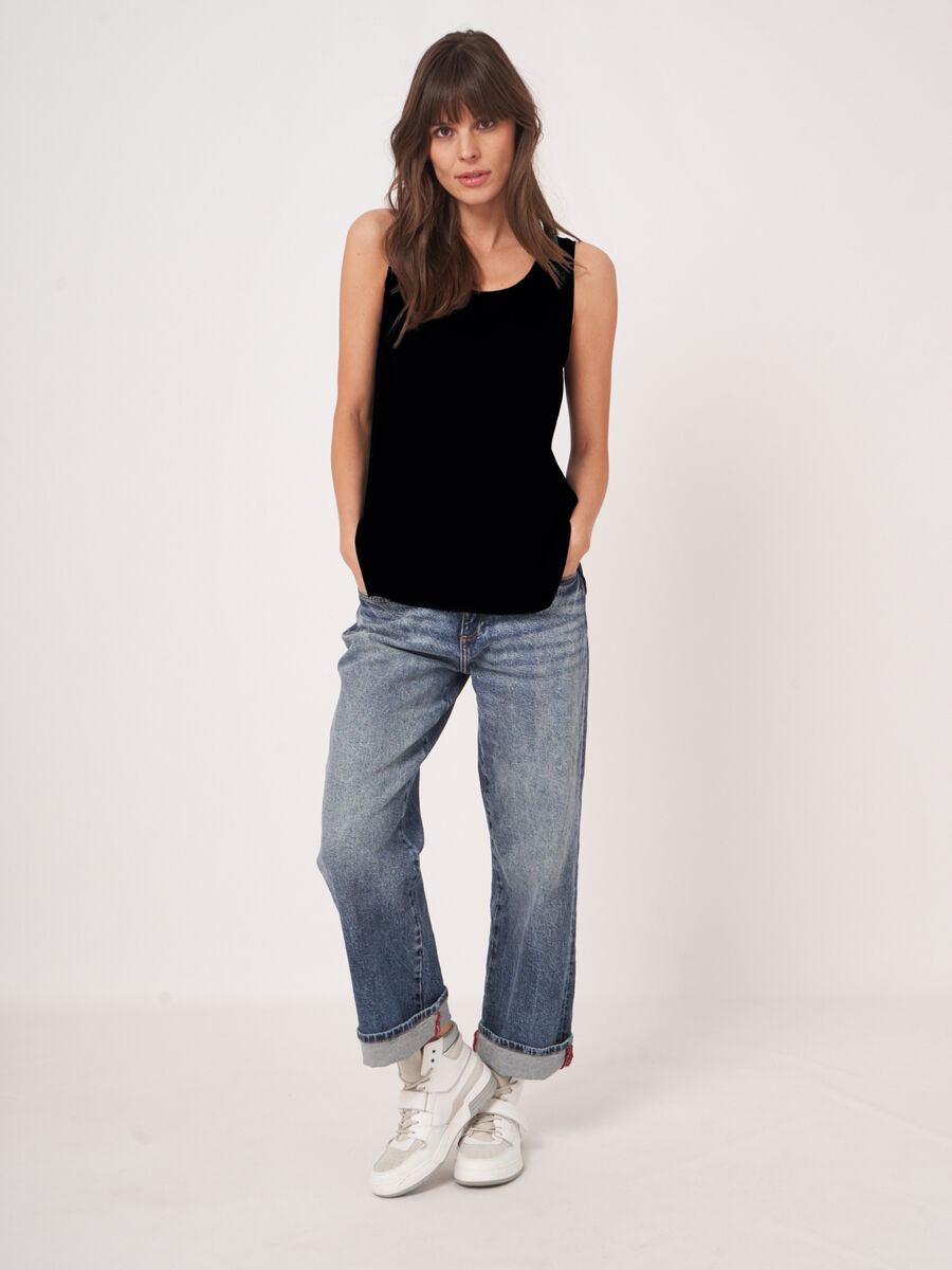 Zijden top met ronde hals image number 3