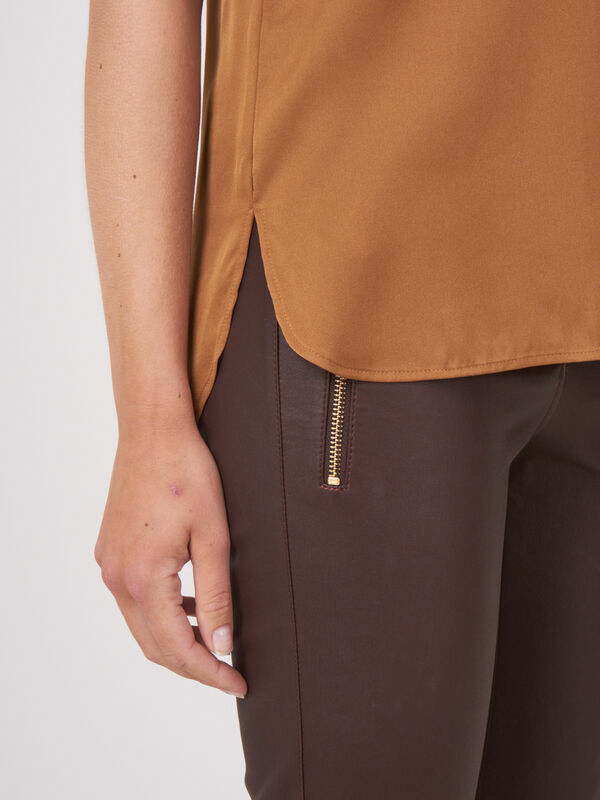 Zijden top met ronde hals image number 2