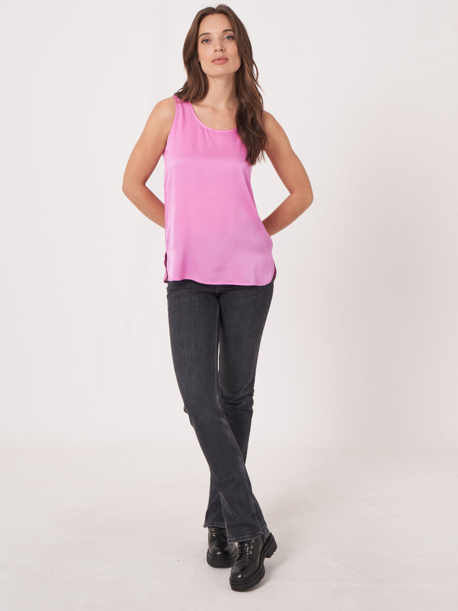Zijden top met ronde hals image number 4