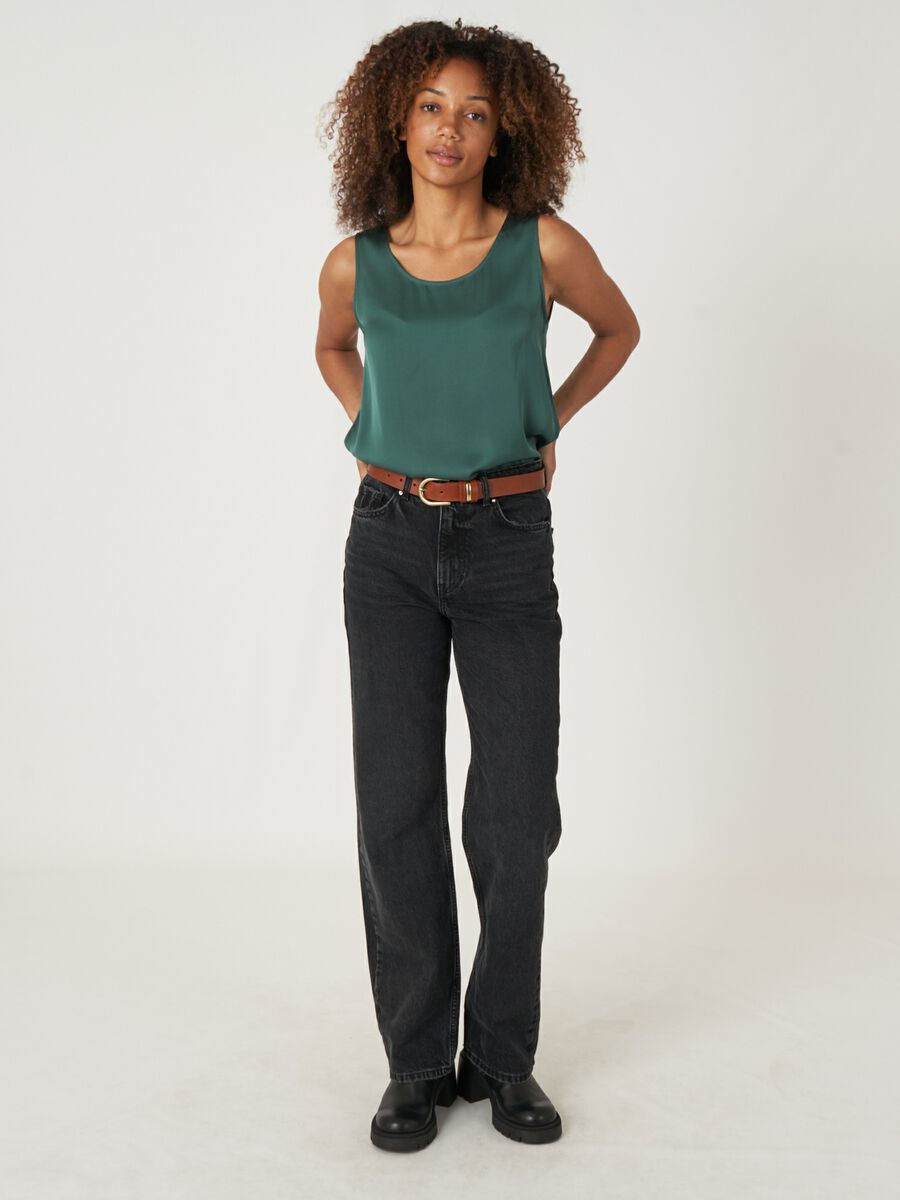 Zijden top met ronde hals image number 4