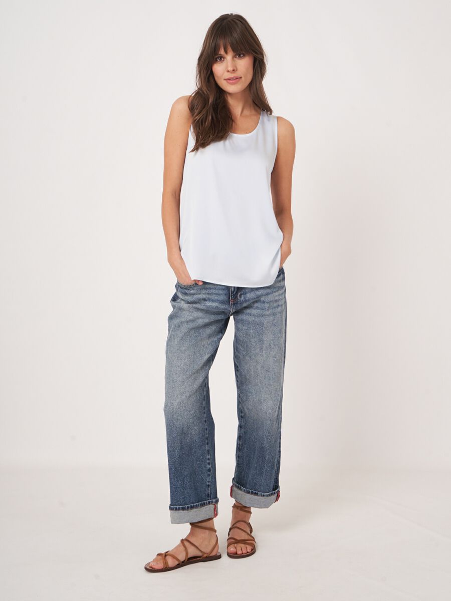 Zijden top met ronde hals image number 4