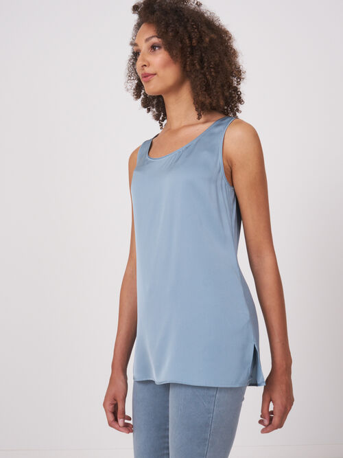 Longline silk tank top