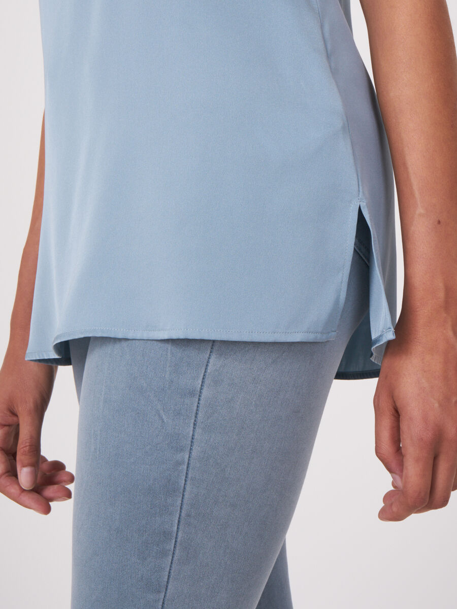 Longline silk tank top image number 2