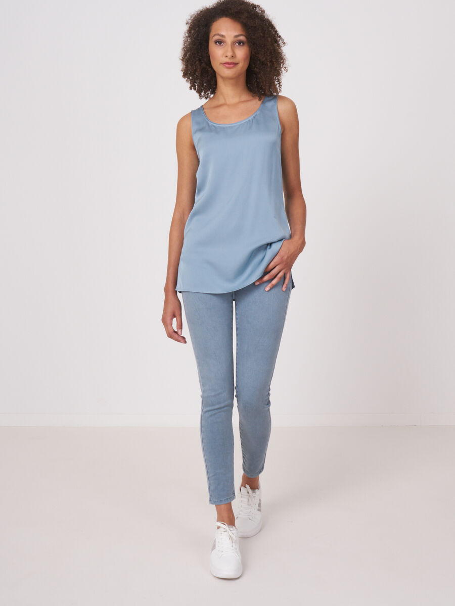 Longline silk tank top image number 3