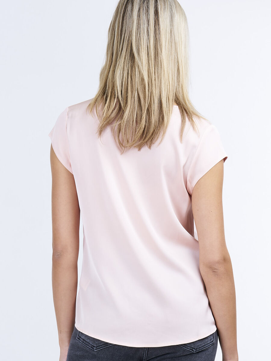 Short-sleeved silk top with pocket image number 174