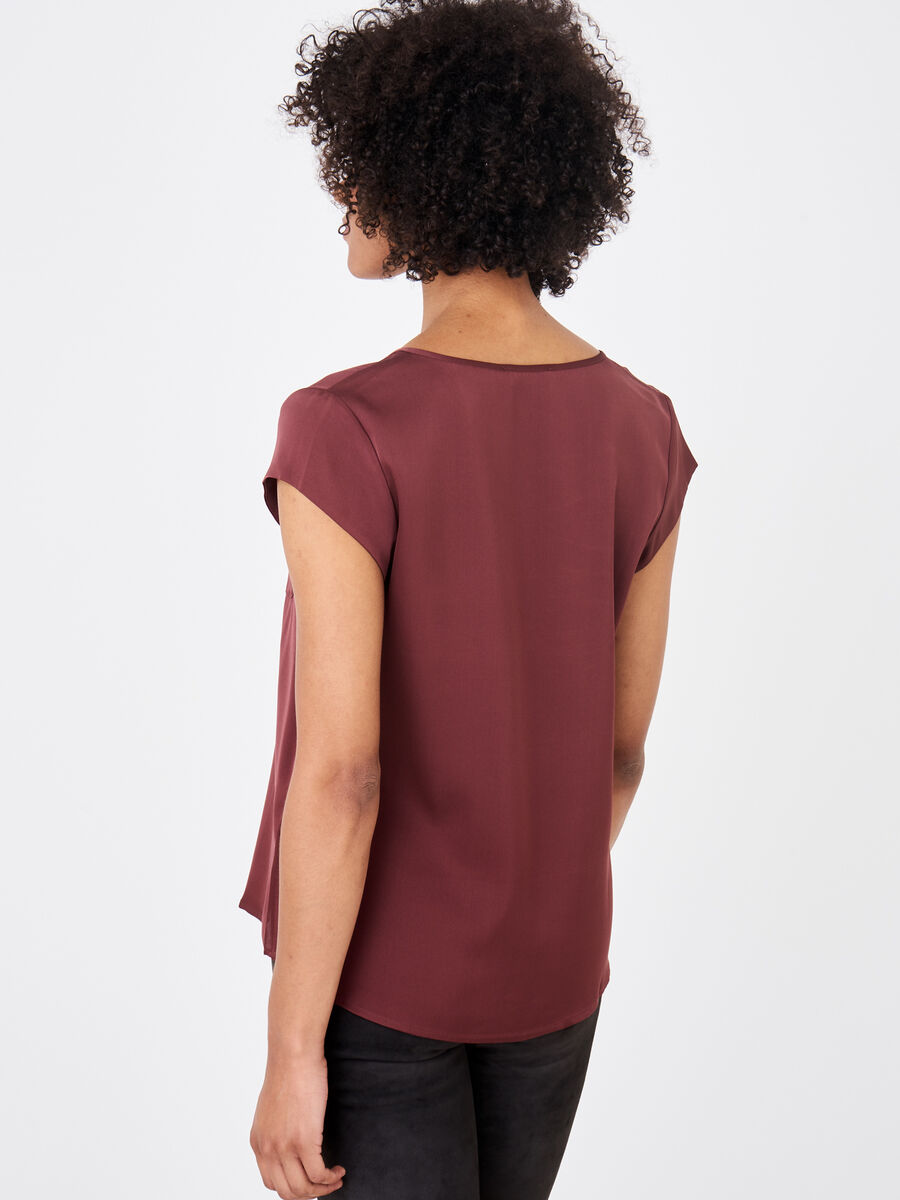 Short-sleeved silk top with pocket image number 258