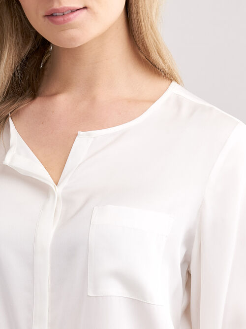 Split neck silk blouse