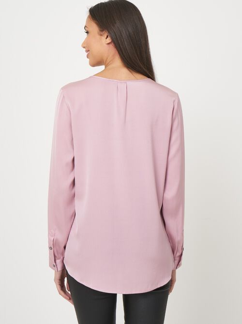 Split neck silk blouse