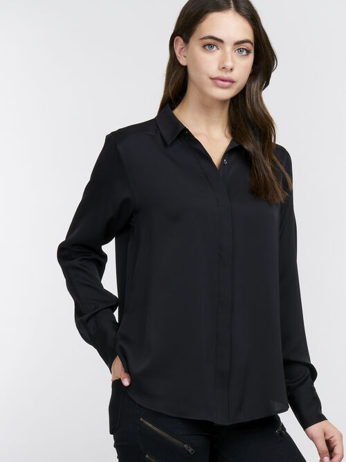 Silk collar shirt