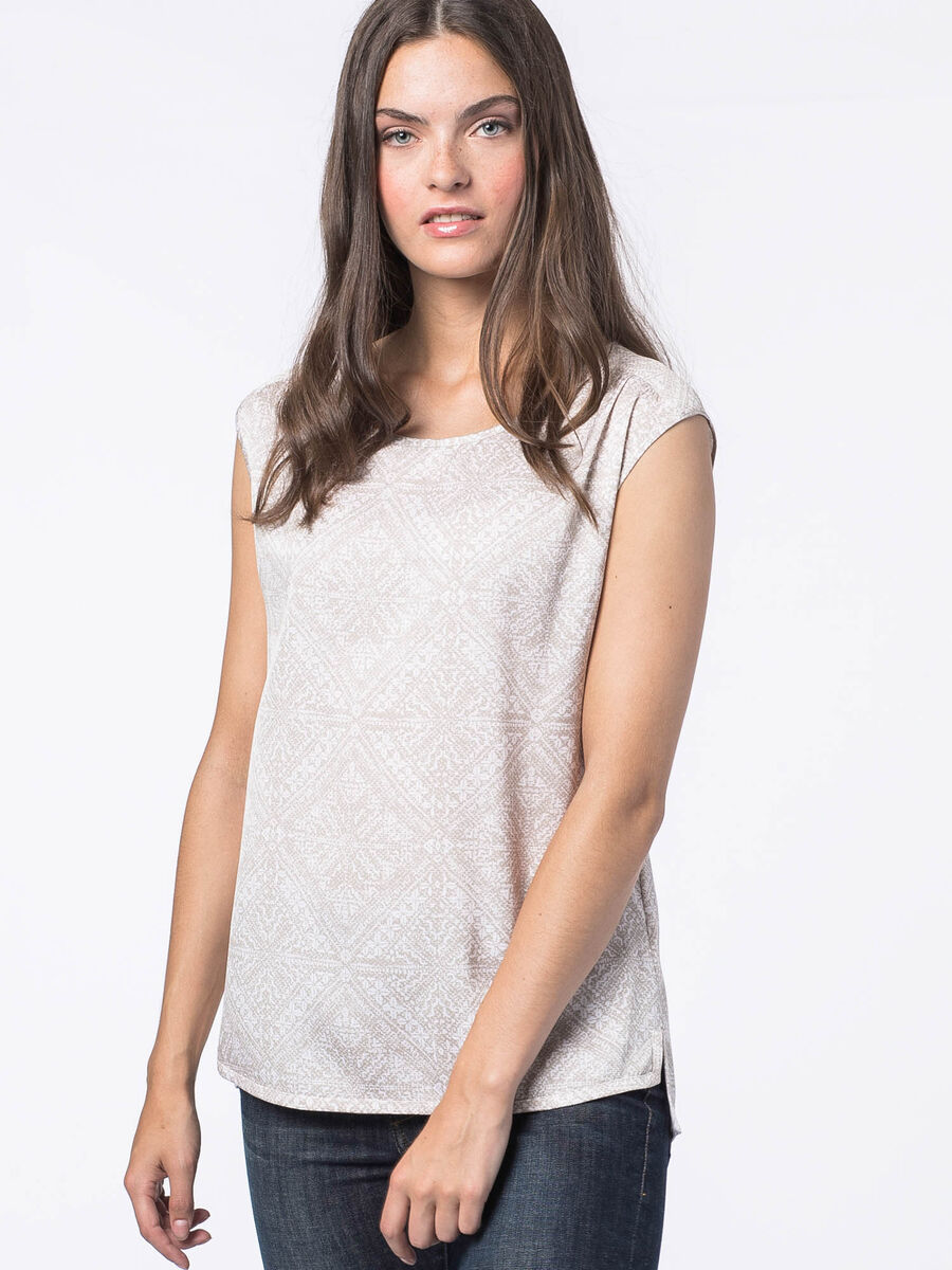 Flowy silk top with ornamental print image number 0