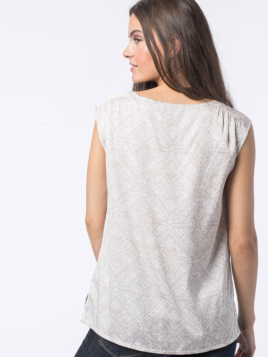 Flowy silk top with ornamental print image number 1