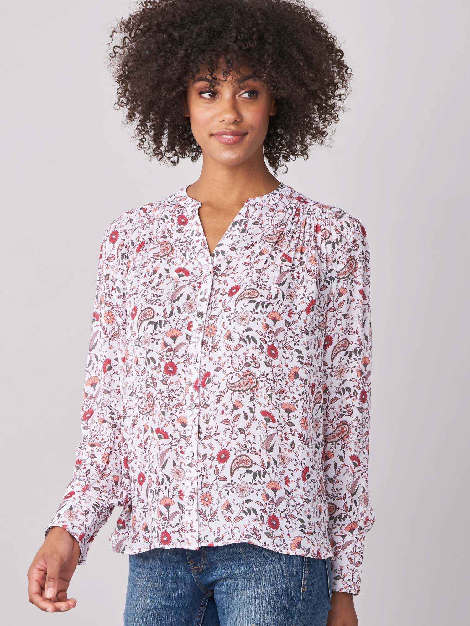 Zijden blouse met paisley-print