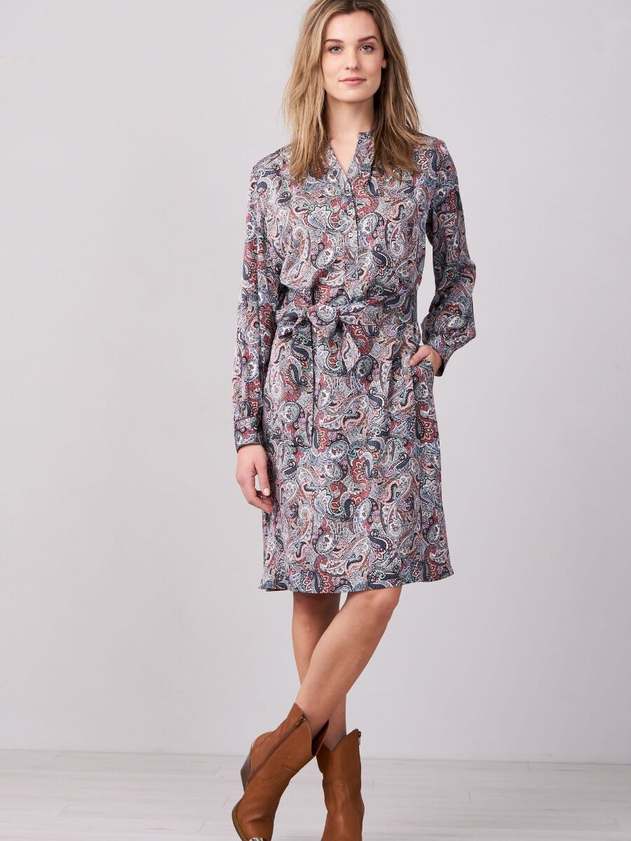 Zijden jurk met paisley-print