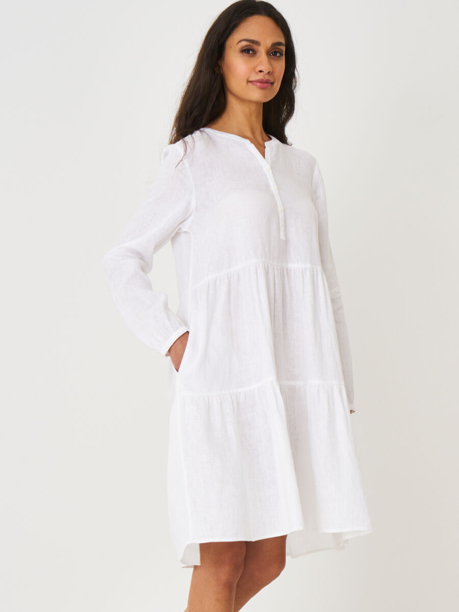 Linen tiered dress image number 0