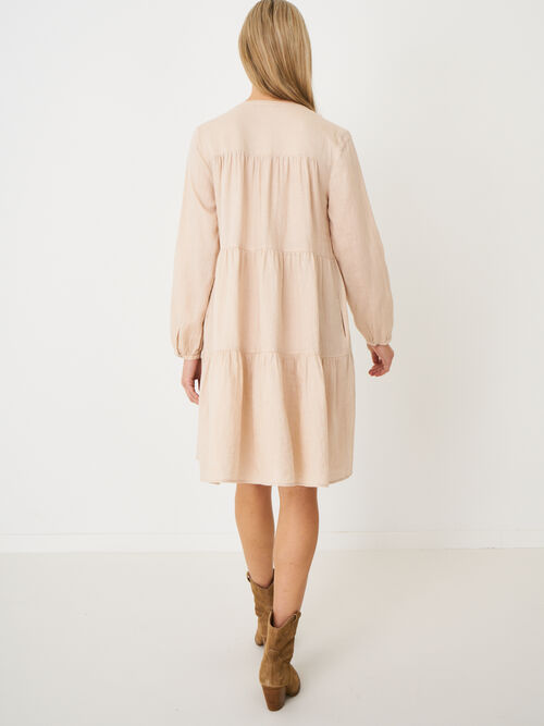 Gelaagde linnen jurk