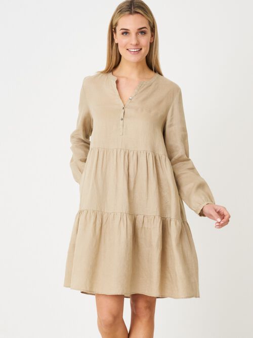 Linen tiered dress