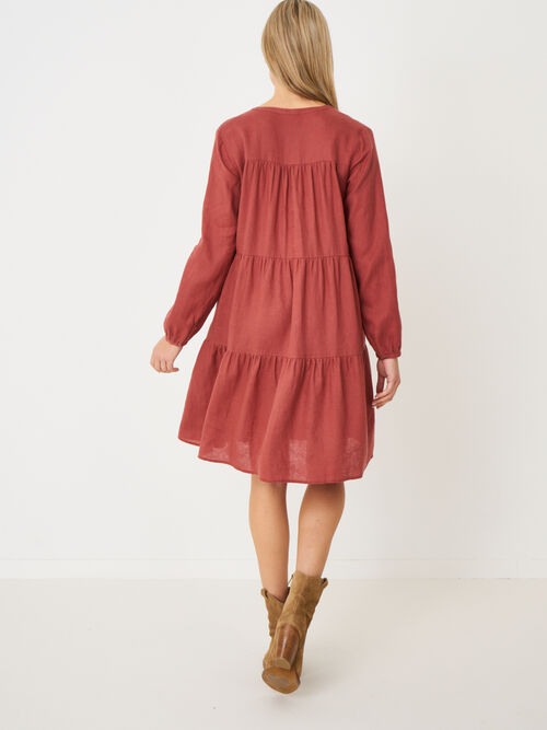 Gelaagde linnen jurk