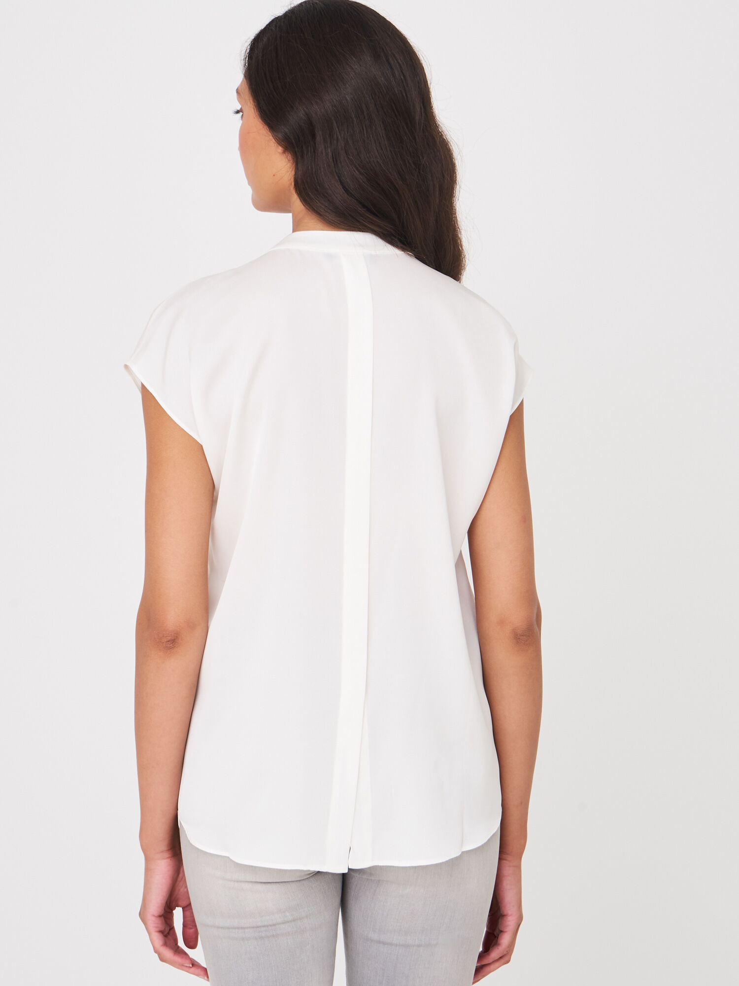 Blouse top with concealed button placket