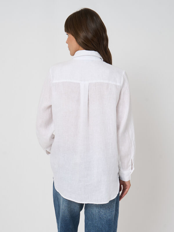 Leinenbluse f&uuml;r Damen mit Brusttaschen, A-Linie image number 5