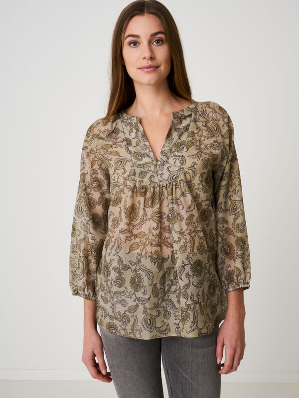 Paisley-Bluse mit 3/4-Ärmeln image number 0