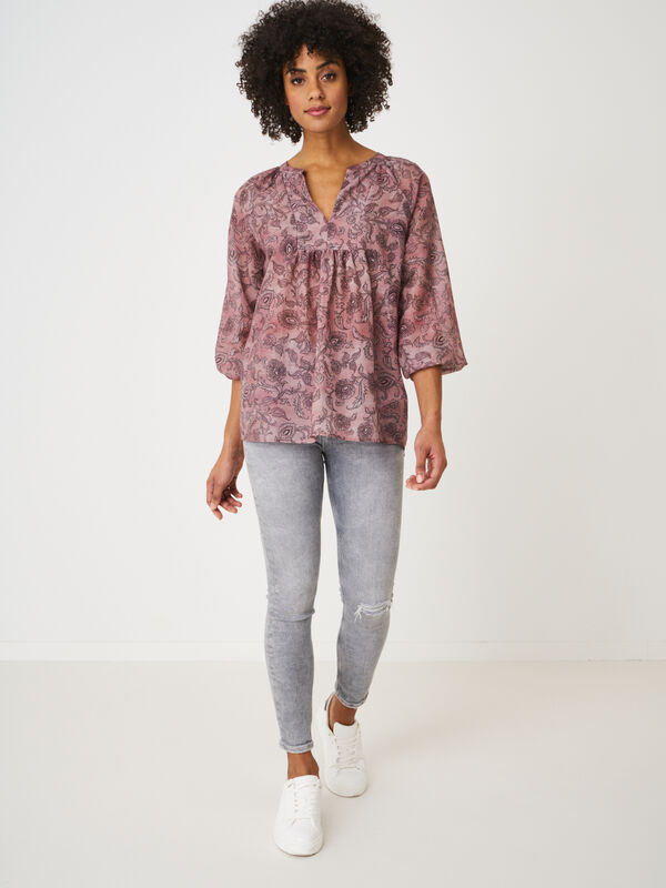 Paisley-Bluse mit 3/4-&Auml;rmeln image number 3