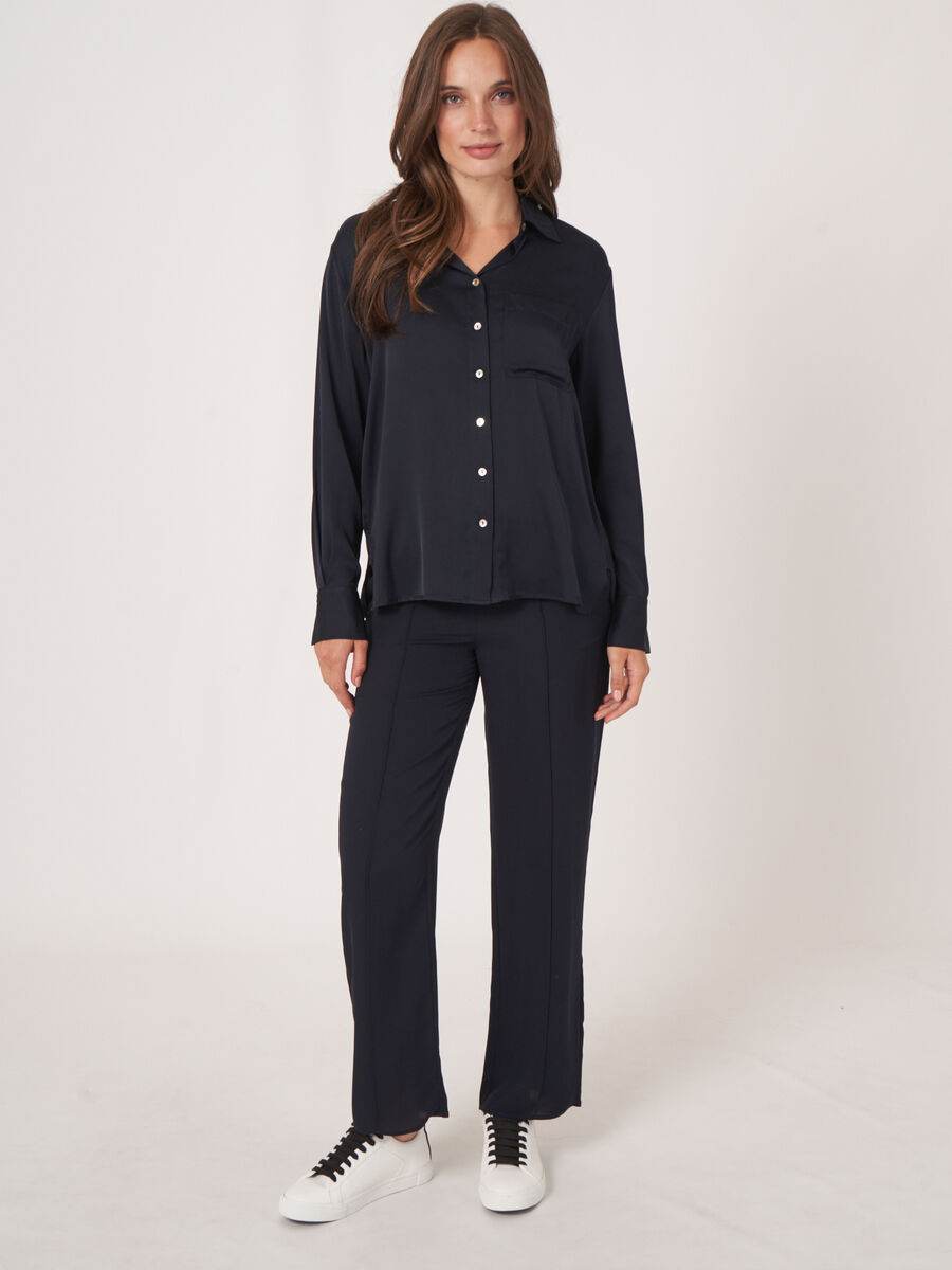 Silk shirt with side slits image number 111