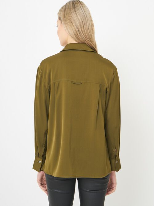 Silk shirt with side slits