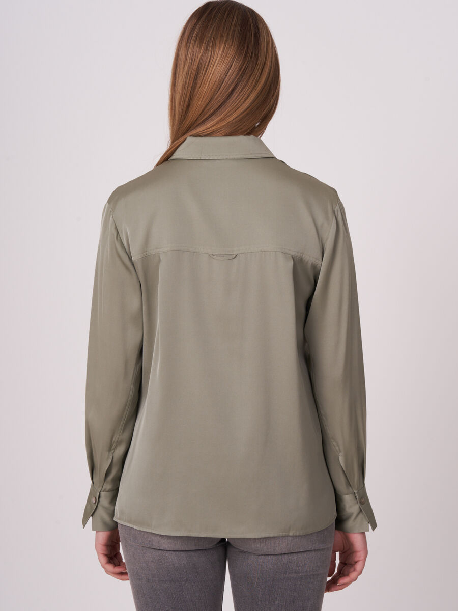 Silk shirt with side slits image number 66