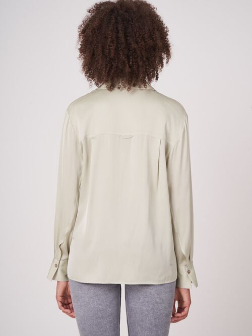 Silk shirt with side slits