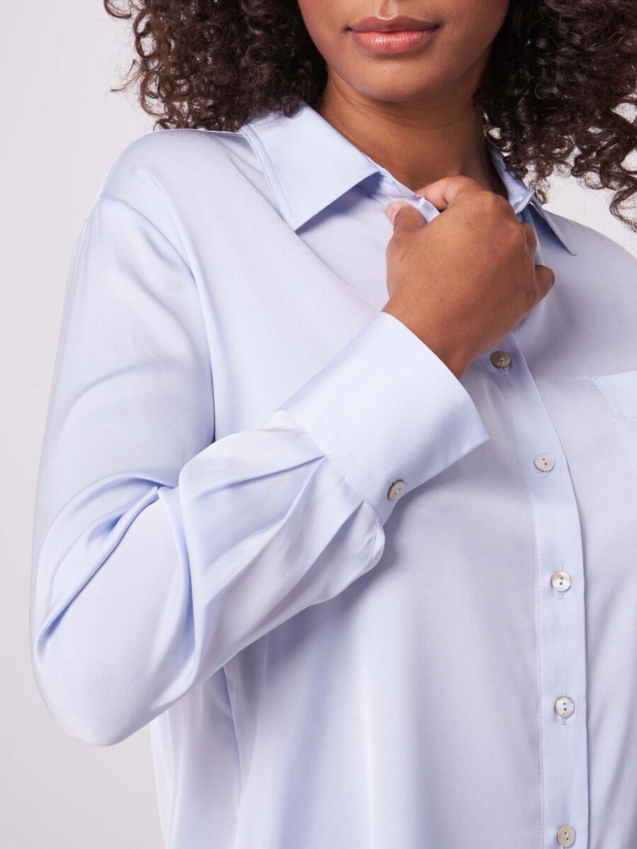 Silk shirt with side slits image number 79