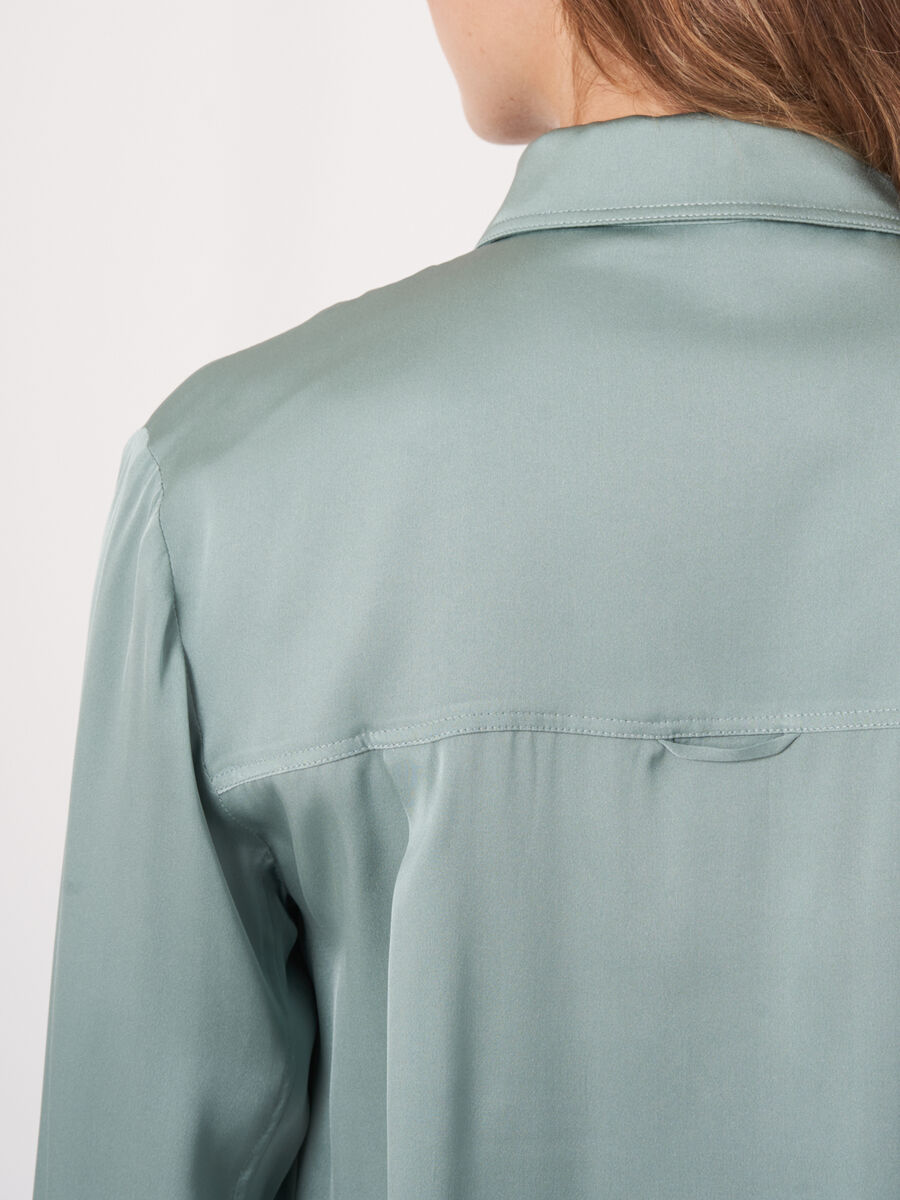 Silk shirt with side slits image number 85