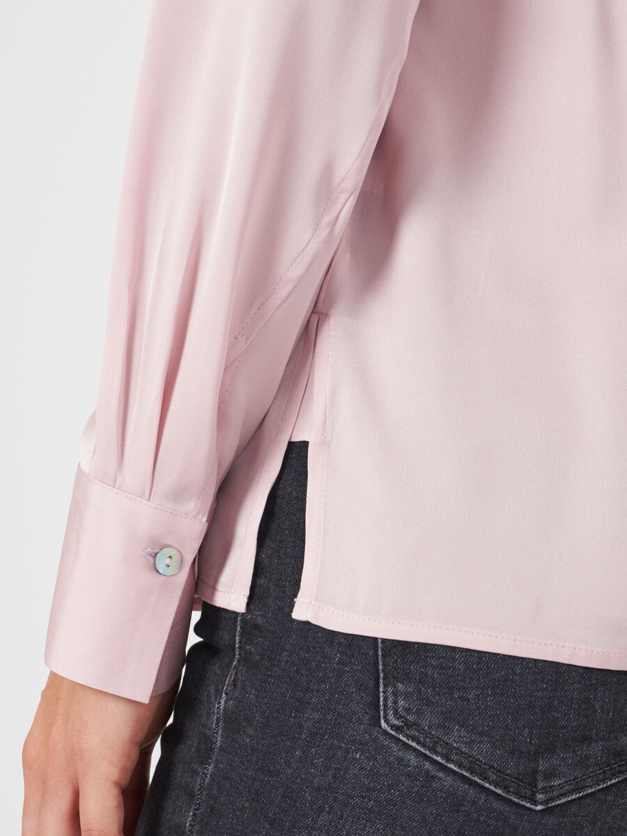 Silk shirt with side slits image number 103