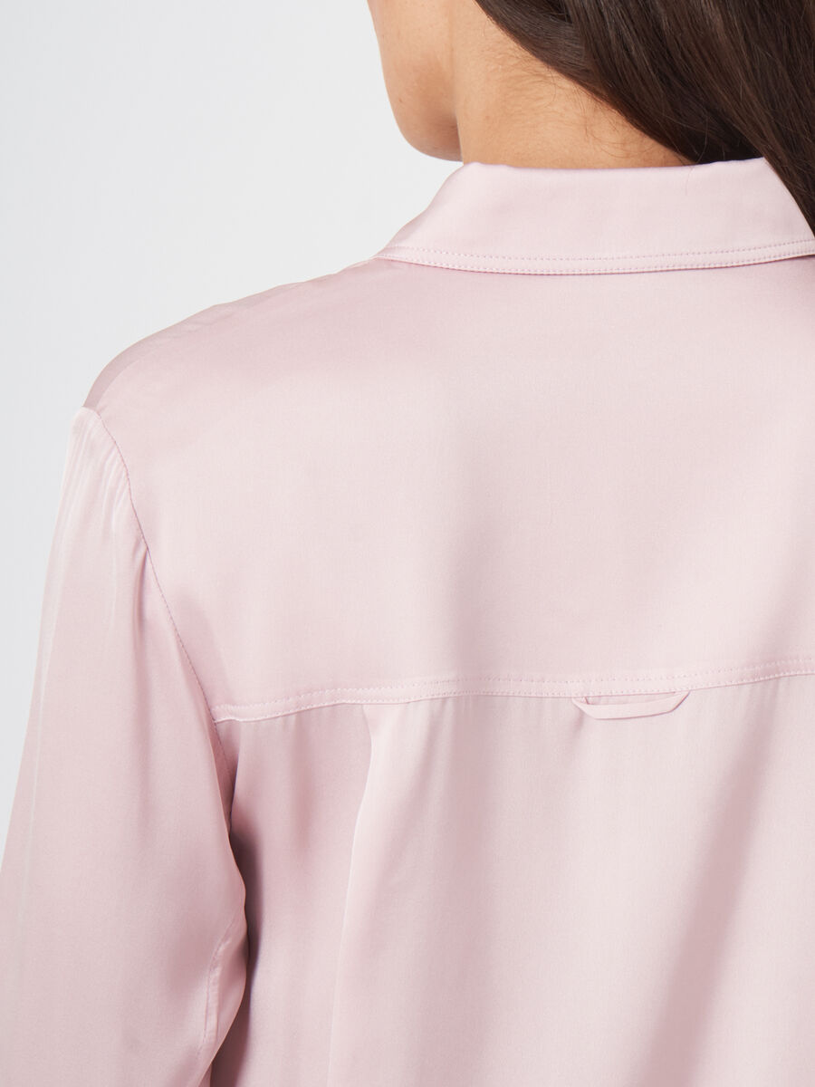 Silk shirt with side slits image number 104