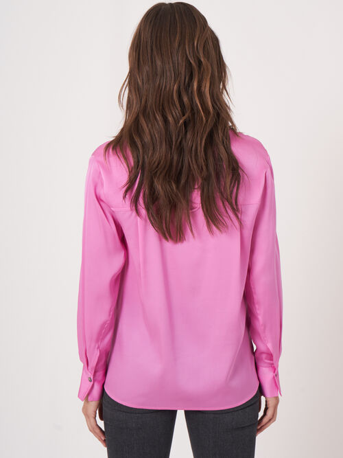 Silk shirt with side slits