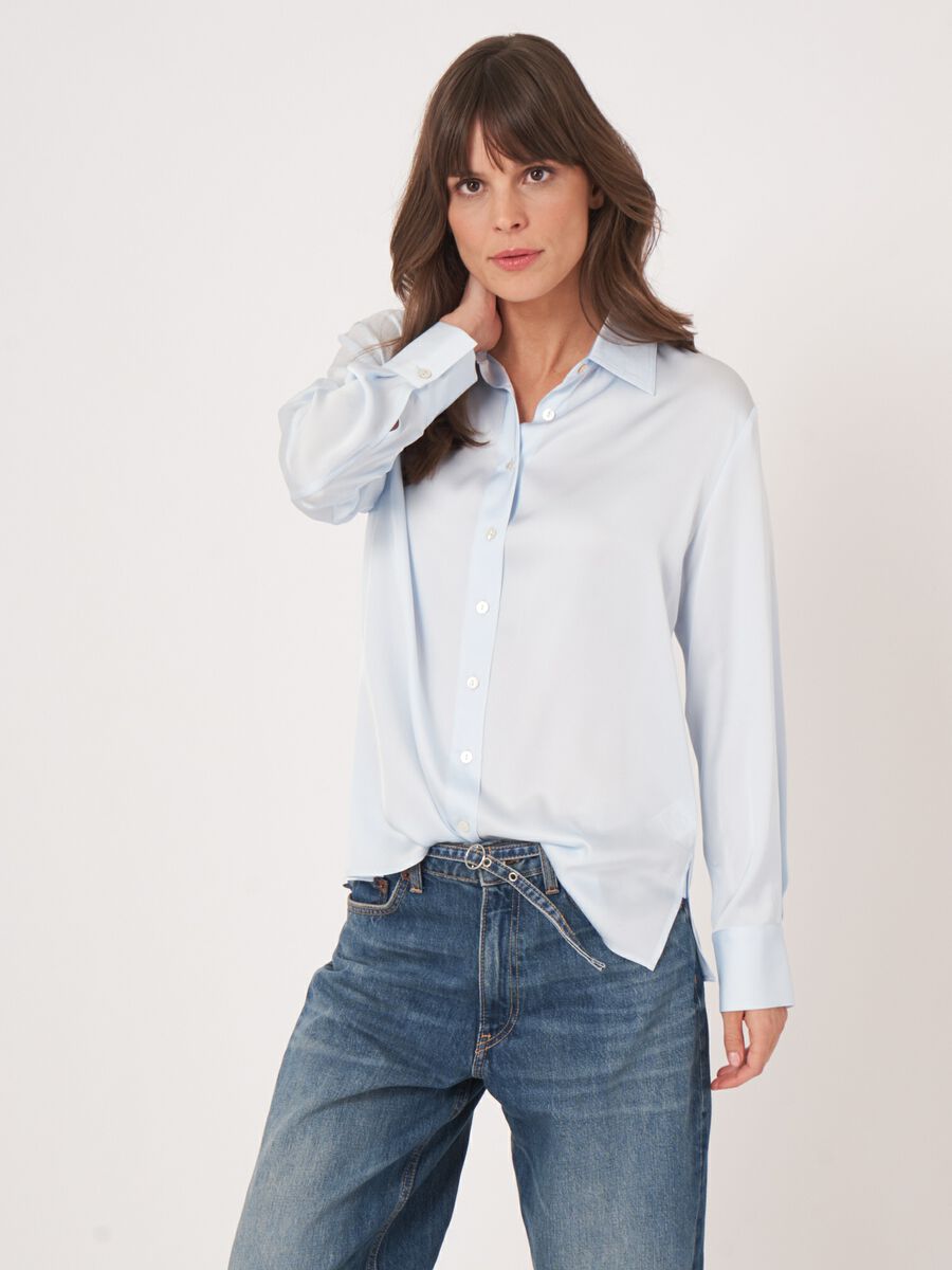 Luxe zijden blouse met zijsplitten image number 3