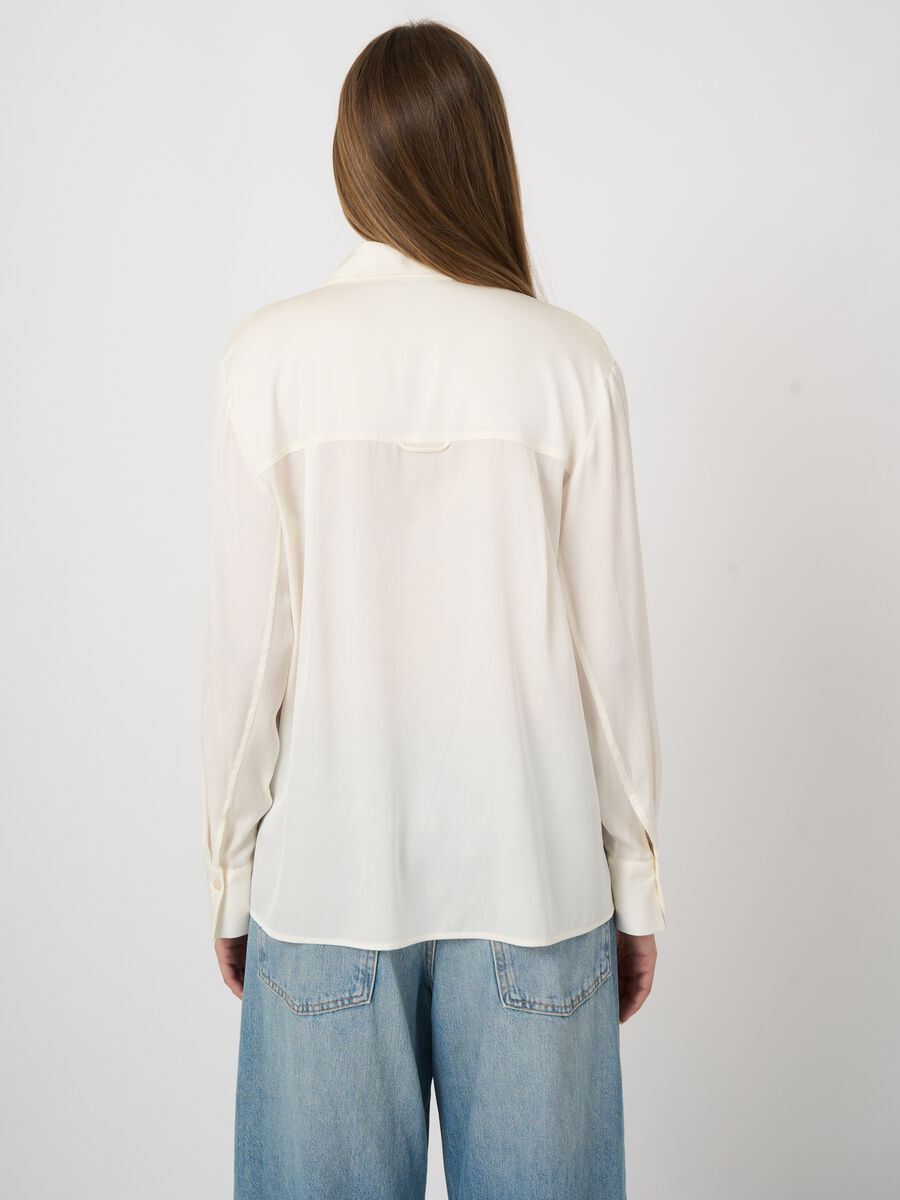 Stretch Silk Blouse with Side Slits image number 2
