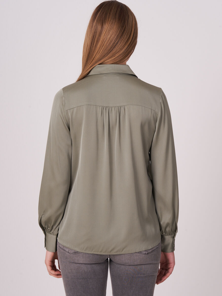 Silk shirt with button loop closure image number 19