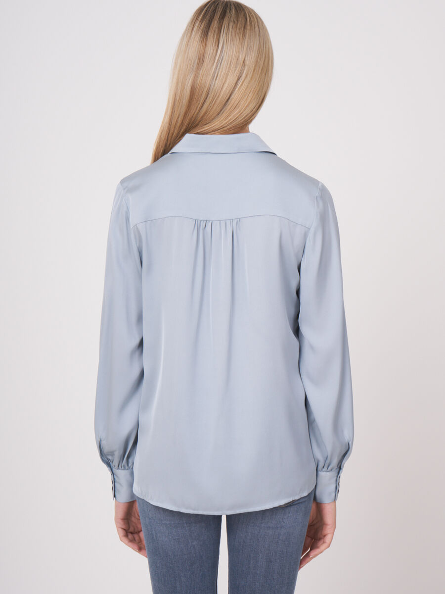 Silk shirt with button loop closure image number 23