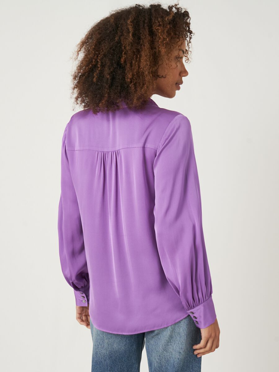 Silk shirt with button loop closure image number 9