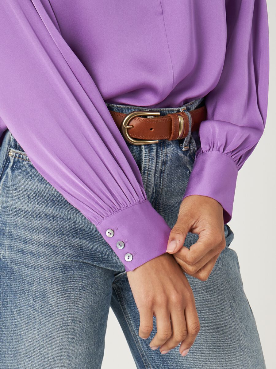 Silk shirt with button loop closure image number 10