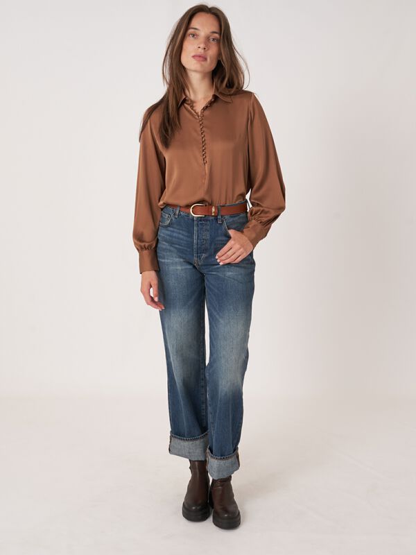 Seidenhemd mit Knopfleiste mit Schlaufen image number 4