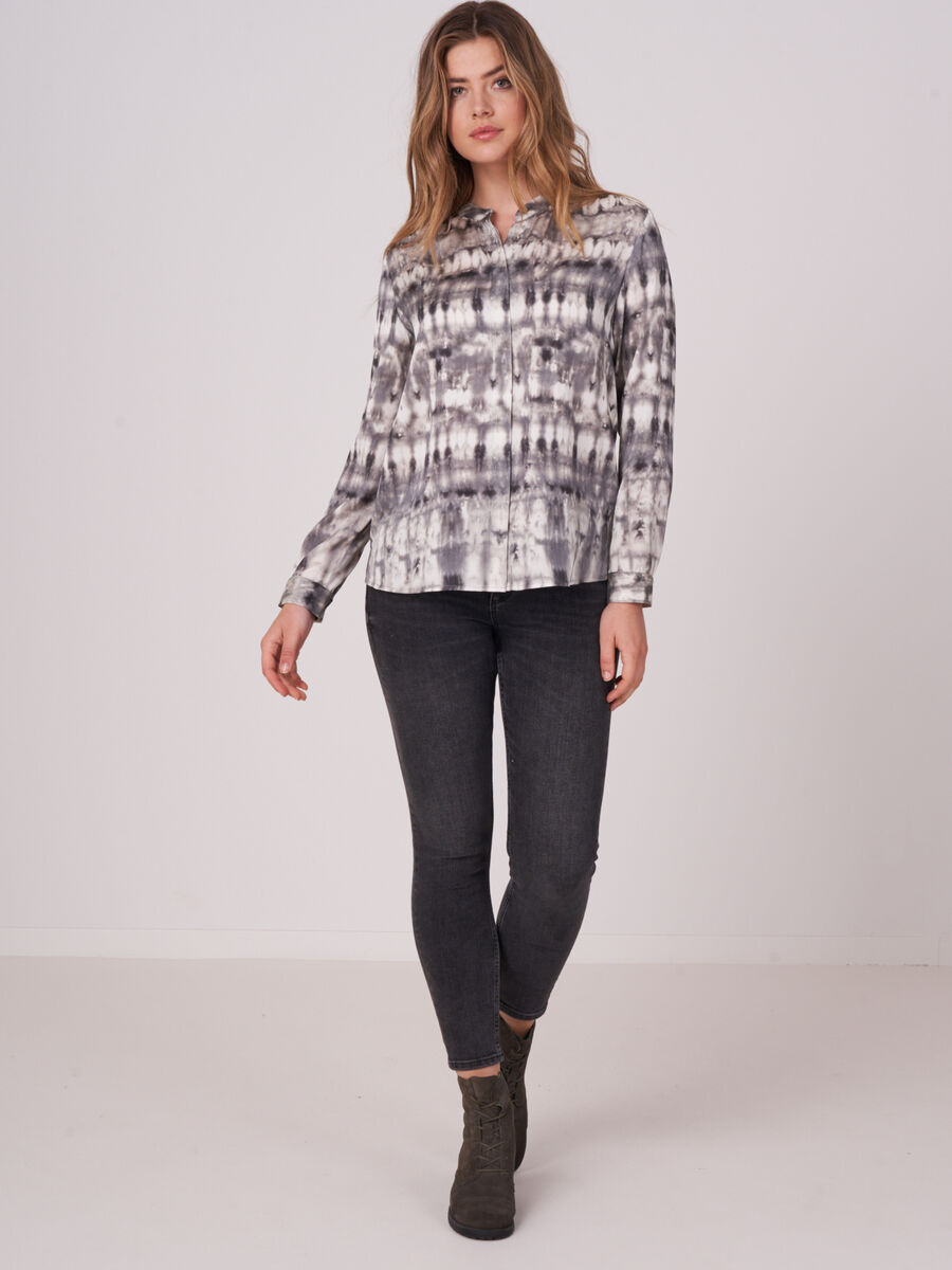 Tie dye silk blouse image number 3
