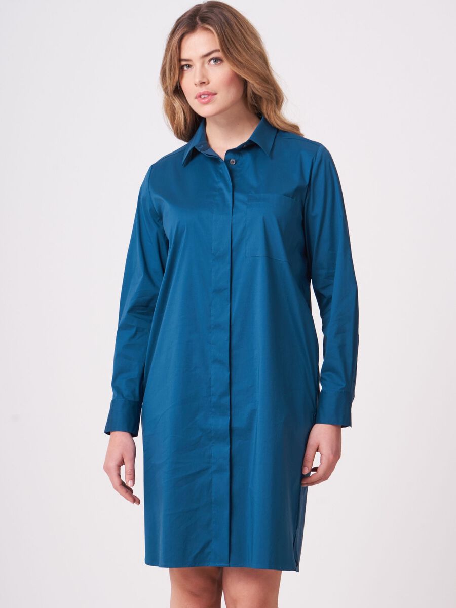 Soft stretch cotton shirt with chest pocket image number 0