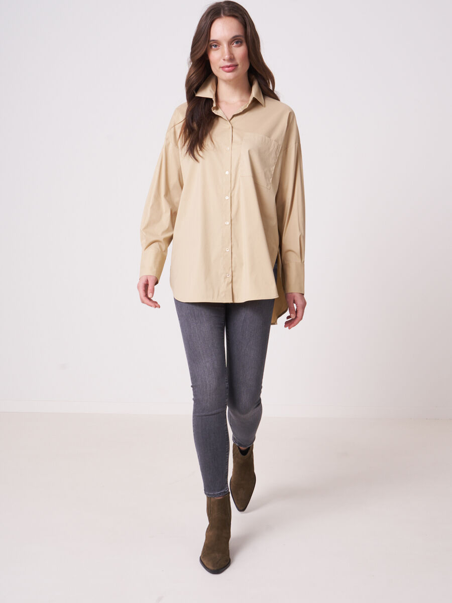 Oversized cotton blouse image number 3