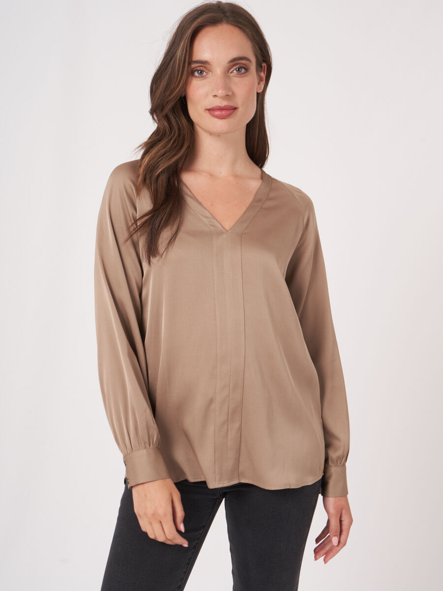 Silk A-line blouse image number 0