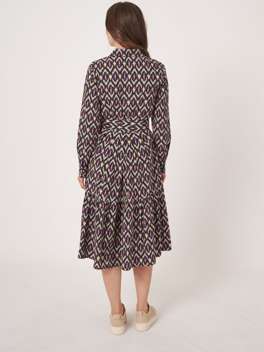 Katoenen overhemdjurk met ikat print image number 1