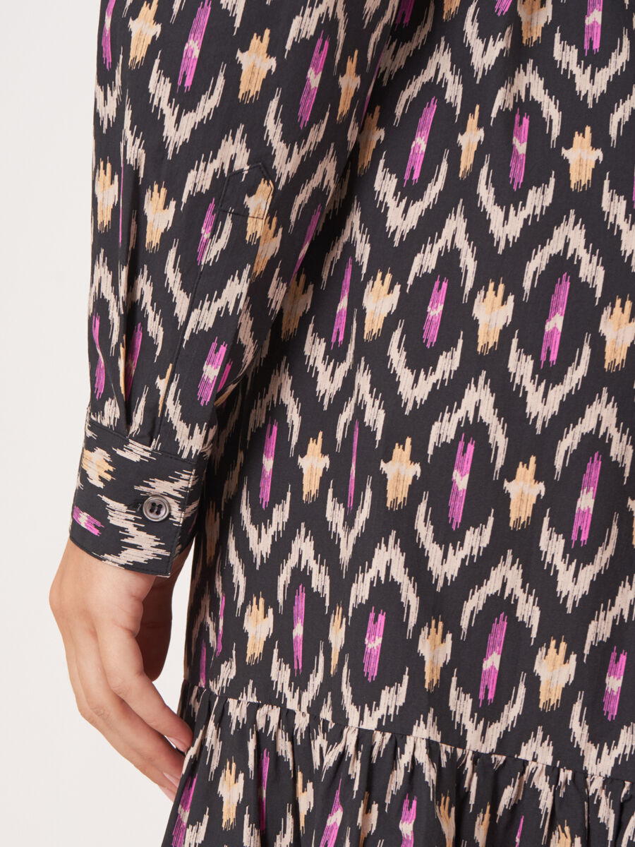 Katoenen overhemdjurk met ikat print image number 4