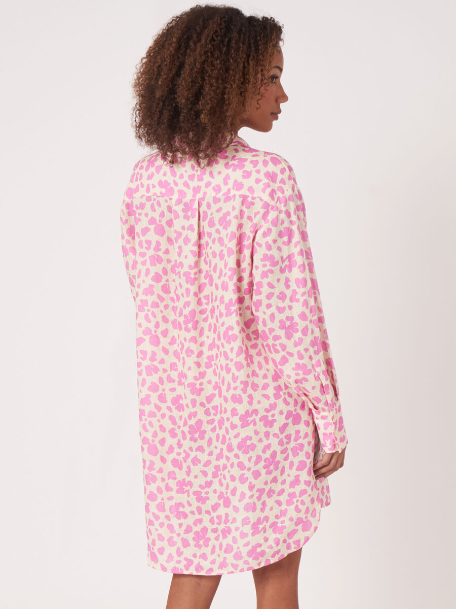 Shirt dress with floral print image number 1